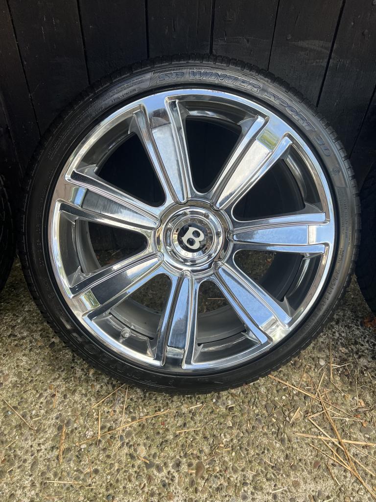 Originele Bentley Continental GT GTC Flying Spur velgen 21”, Niet ingevuld, Gebruikt, 275 mm, Banden en Velgen