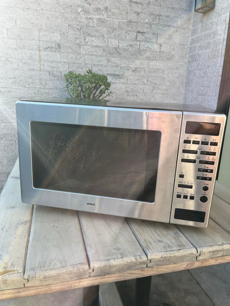 Atag combi magnetron oven vrijstaand, Witgoed en Apparatuur, Ophalen, Combimagnetron, Gebruikt, Draaiplateau