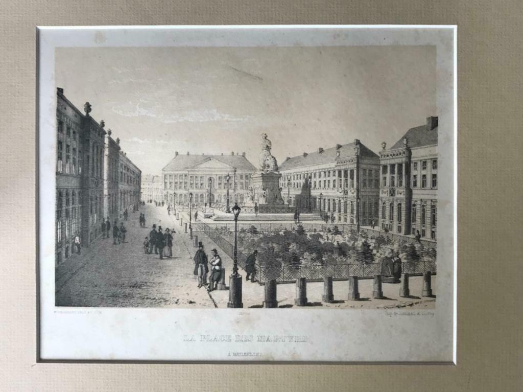 Place des martyrs / Brussel / simonau Belgie~ P0405, Antiek en Kunst, Ophalen of Verzenden, Lithografie, 1800 - 1899