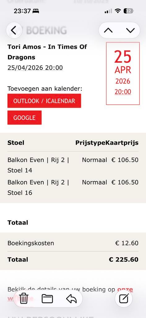 2 kaarten Tori Amos 25 april Carré, Tickets en Kaartjes, Concerten | Pop, Twee personen, April