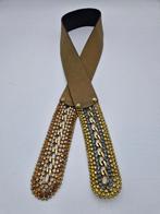 Olijfkleurige leren  heupriem van Nanni., 3 tot 5 cm, Nijmegen, Echt leder, Verhip-vintage.nl