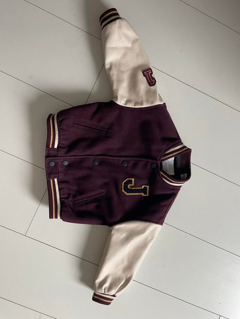 Zara College Jack - Bordeauxrood met Crème Mouwen, Kinderen en Baby's, Kinderkleding | Overige, Ophalen of Verzenden, Zo goed als nieuw