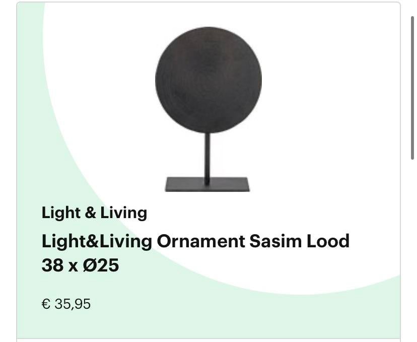 Light & Living Ornament Zwart Hotel Chique 2 maten, Ophalen, Zo goed als nieuw