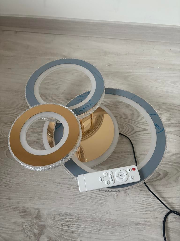 New cirkel led plafondlamp strak modern goud 3 kleur dimbaar, Ophalen of Verzenden, Nieuw, Overige materialen, Eric kuster