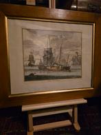 Gravure ets schip voc tijd, Antiek en Kunst, Ophalen of Verzenden