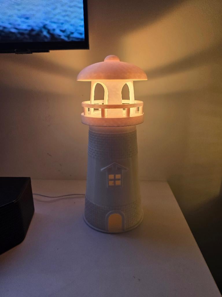 3D geprinte vuurtorenlamp, Ophalen of Verzenden, Nieuw