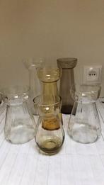 6 bollenglazen hyacintvaasjes, Ophalen of Verzenden