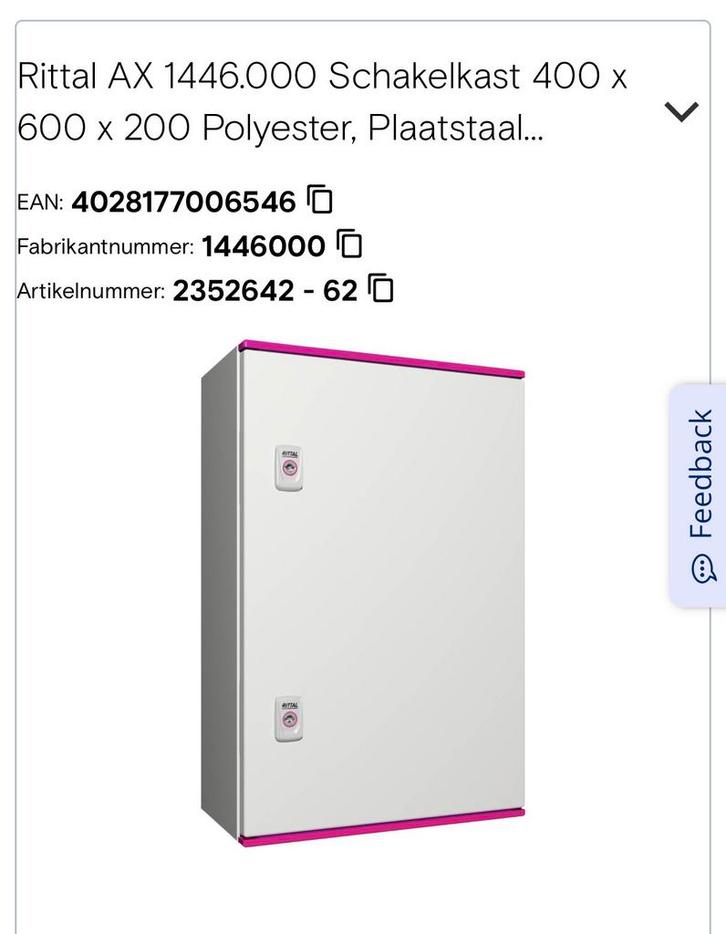 Rittal AX 1446.000 Schakelkast 400 x 600 x 200 Polyester nw, Hobby en Vrije tijd, Elektronica-componenten, Zo goed als nieuw, Ophalen of Verzenden