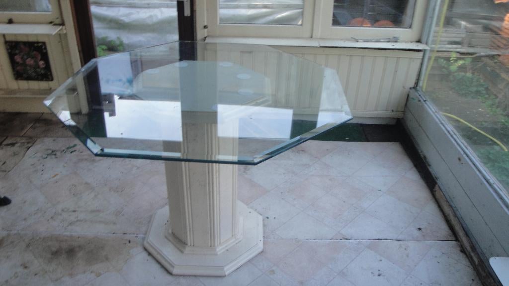 tafel, Ophalen, Gebruikt, Glas, 50 tot 100 cm