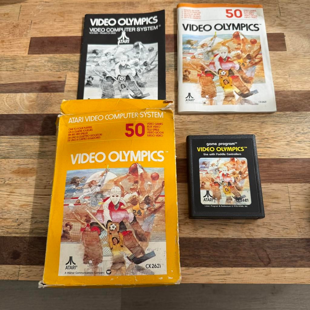 Video Olympics – Atari 2600 (CX2621) – Compleet – 1977, Spelcomputers en Games, Games | Atari, Gebruikt, 2 spelers, Eén computer