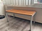 Praktisch bankje met houten zitting en metalen frame, Ophalen, Gebruikt, Overige kleuren, Eén