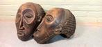 Set Van 2 Vintage/antieke Tchokwe Houten Maskers, Antiek en Kunst, Ophalen of Verzenden
