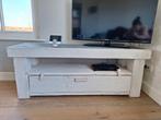 Steigerhout TV meubel en salontafel wit met grijs, Ophalen, 25 tot 50 cm, 100 tot 150 cm, Minder dan 100 cm
