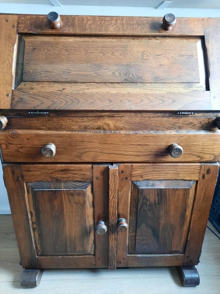 secretaire ,bruin eiken, Ophalen, Gebruikt