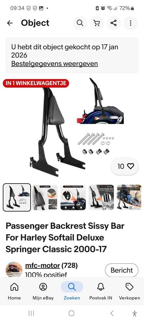 Sissy Bar voor Harley davidson, Ophalen, Nieuw