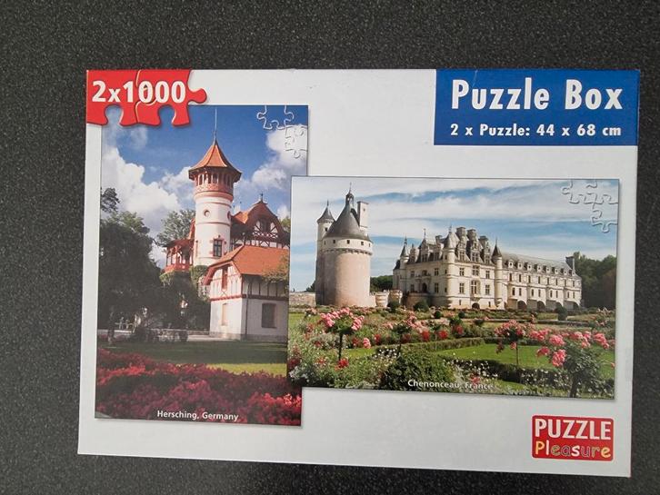 Legpuzzel 2 x 1000 stukjes Onderwerp Hersching en Chenonceau, Hobby en Vrije tijd, Denksport en Puzzels, Zo goed als nieuw, Legpuzzel