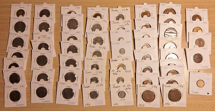 Zweden partij munten, geen dubbel, Postzegels en Munten, Munten | Europa | Niet-Euromunten, Setje, Overige landen, Ophalen of Verzenden