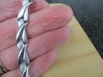 Stalen armband 21 cm. lengte, mat en glans fantasie schakels, Verzenden, Zo goed als nieuw, Zilver, Staal