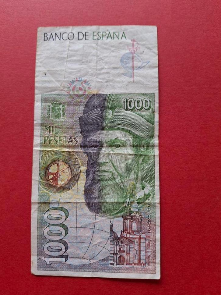 1000 Pesetas biljet Spanje 1992 - Francisco Pizarro, Postzegels en Munten, Bankbiljetten | Europa | Niet-Eurobiljetten, Ophalen of Verzenden