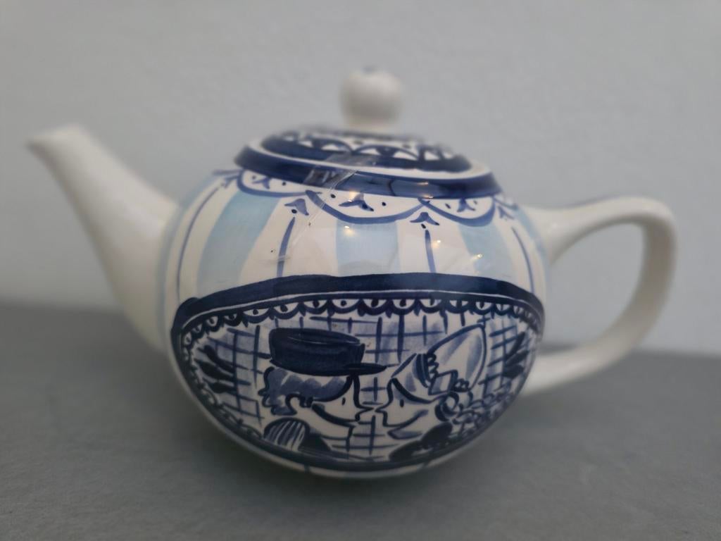 Vintage Delfts Blauw  Blond Amsterdam Theepot, Ophalen of Verzenden