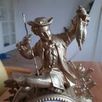 Franse Vergulde Pendule met Vissende Jongen, Verzenden