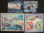 - 772 - 4 Blokjes / Blokken met Vuurtorens en Baleinvissen., Verzenden, Gestempeld, Dier of Natuur