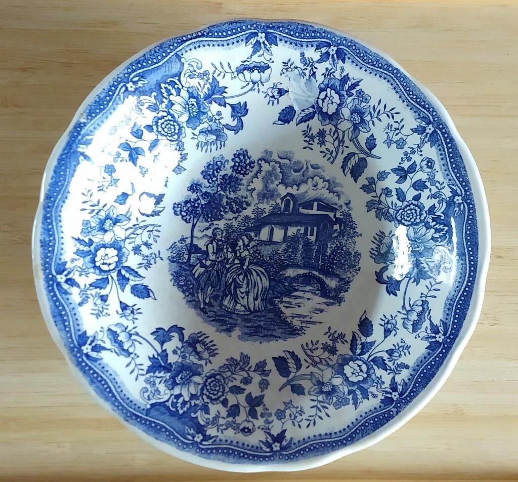 sierbord blauw wit ironstone Luneville, volgnr 35, Ophalen of Verzenden