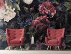 Fotobehang / Behang - Pioenrozen - Vintage Bloemen, Rood, Verzenden, Bloemen, Minder dan 10 m²