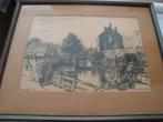 oude schildery tekening-de loosduinsche brug 1933, Antiek en Kunst, Kunst | Schilderijen | Klassiek, Ophalen of Verzenden