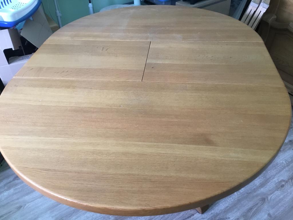 Blank eiken eet tafel., Ophalen, Gebruikt, 100 tot 150 cm, 150 tot 200 cm