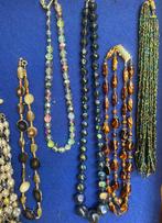 Vintage hals kettingen o.a. half edelsteen en zaadkralen, Ophalen of Verzenden, Gebruikt, Overige materialen
