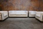 Als NIEUW! witte leren Zanotta Onda designbank + fauteuils