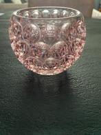 Roze glazen waxinelichthouder, Huis en Inrichting, Woonaccessoires | Kandelaars en Kaarsen, Ophalen of Verzenden, Zo goed als nieuw