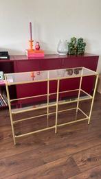 Gouden vitrine kast, Ophalen, 50 tot 100 cm, Zo goed als nieuw, 150 tot 200 cm