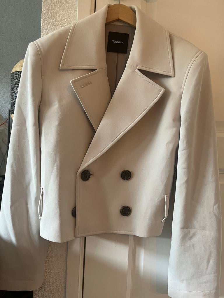 Theory Crop Trenchcoat maat S – nieuw met kaartje, Kleding | Dames, Jassen | Zomer, Ophalen of Verzenden, Nieuw, Maat 36 (S), Beige