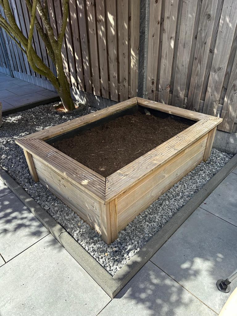 Houten ombouw voor vijver of plantenbak (150x100x45cm), Tuin en Terras, Ophalen, Gebruikt, 100 cm of meer, Rechthoekig