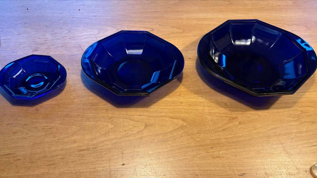 3 prachtige persglas schalen van De Bazel, Ophalen of Verzenden