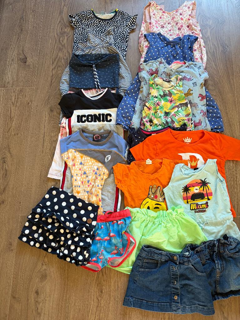 Pakket 7 maat 110/116 zomer meisje, Kinderen en Baby's, Ophalen of Verzenden, Gebruikt, Maat 110