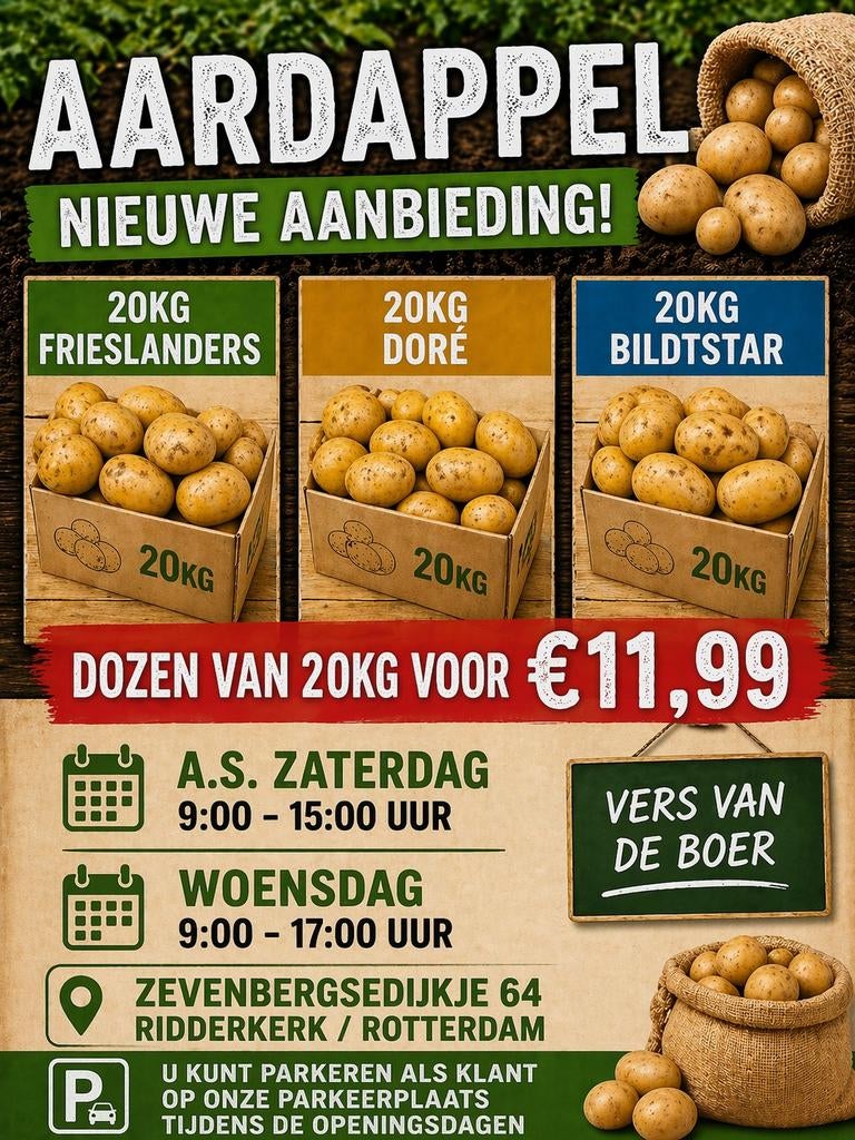 Aardappelen 20kg, Ophalen