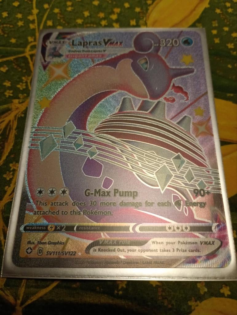 Lapras VMAX SV111/SV122 Shiny Full Art, Ophalen of Verzenden, Nieuw, Losse kaart, Foil