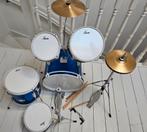Blauw kinder drumstel met bekkens en drumstokken, Muziek en Instrumenten, Ophalen, Gebruikt, Overige merken