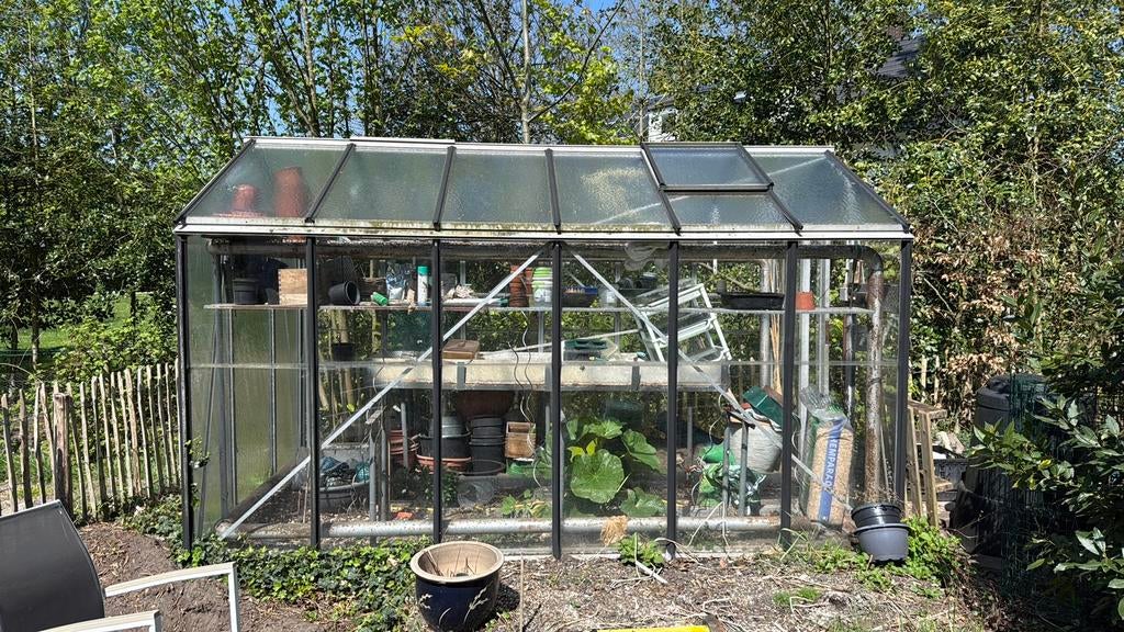 Glasplaten kas en of hele kas, Tuin en Terras, Kassen, Ophalen, Gebruikt, Kweekkas, Glas