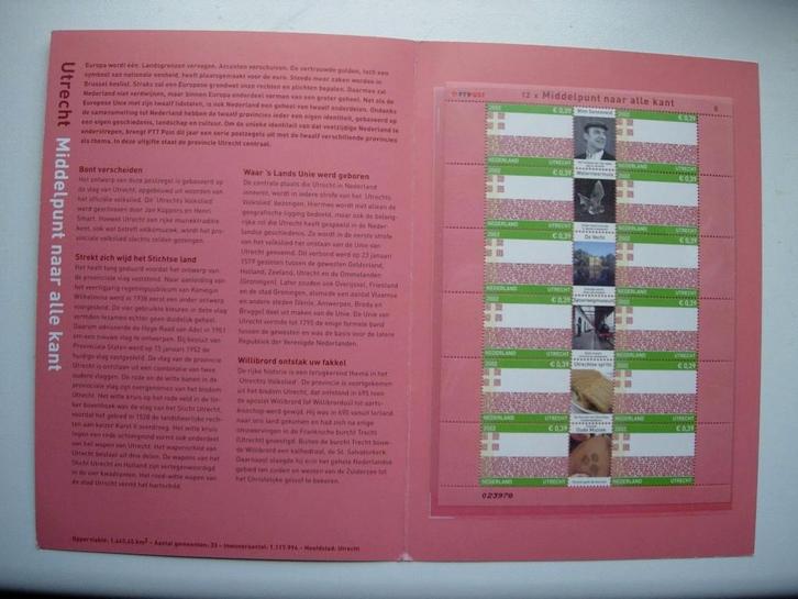 NL Map met tekst en zegels Utrecht 2002, Postzegels en Munten, Postzegels | Nederland, Postfris, Na 1940, Verzenden