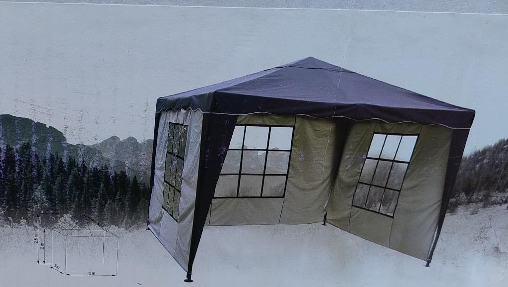 Partytent 3x3 met 3 zijwanden, Tuin en Terras, Partytenten, Partytent, Minder dan 4 meter, Zo goed als nieuw, 2 meter of meer
