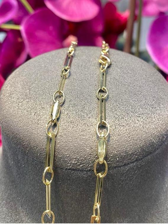 14k Gouden Paperclip Ketting, Sieraden, Tassen en Uiterlijk, Kettingen, Nieuw, Goud, Verstelbaar, Ophalen of Verzenden