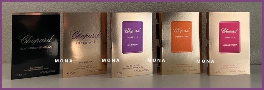 Chopardset 5 parfum samples proefjes testers monsters, Verzenden, Nieuw