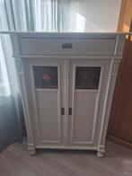 Houte kast met glas in lood., Ophalen of Verzenden