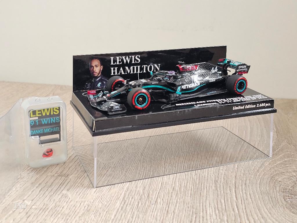Mercedes W11, L. Hamilton, 91e F1 Win GP Eiffel 2020. TOPPER, Ophalen of Verzenden, Zo goed als nieuw, Auto, MiniChamps