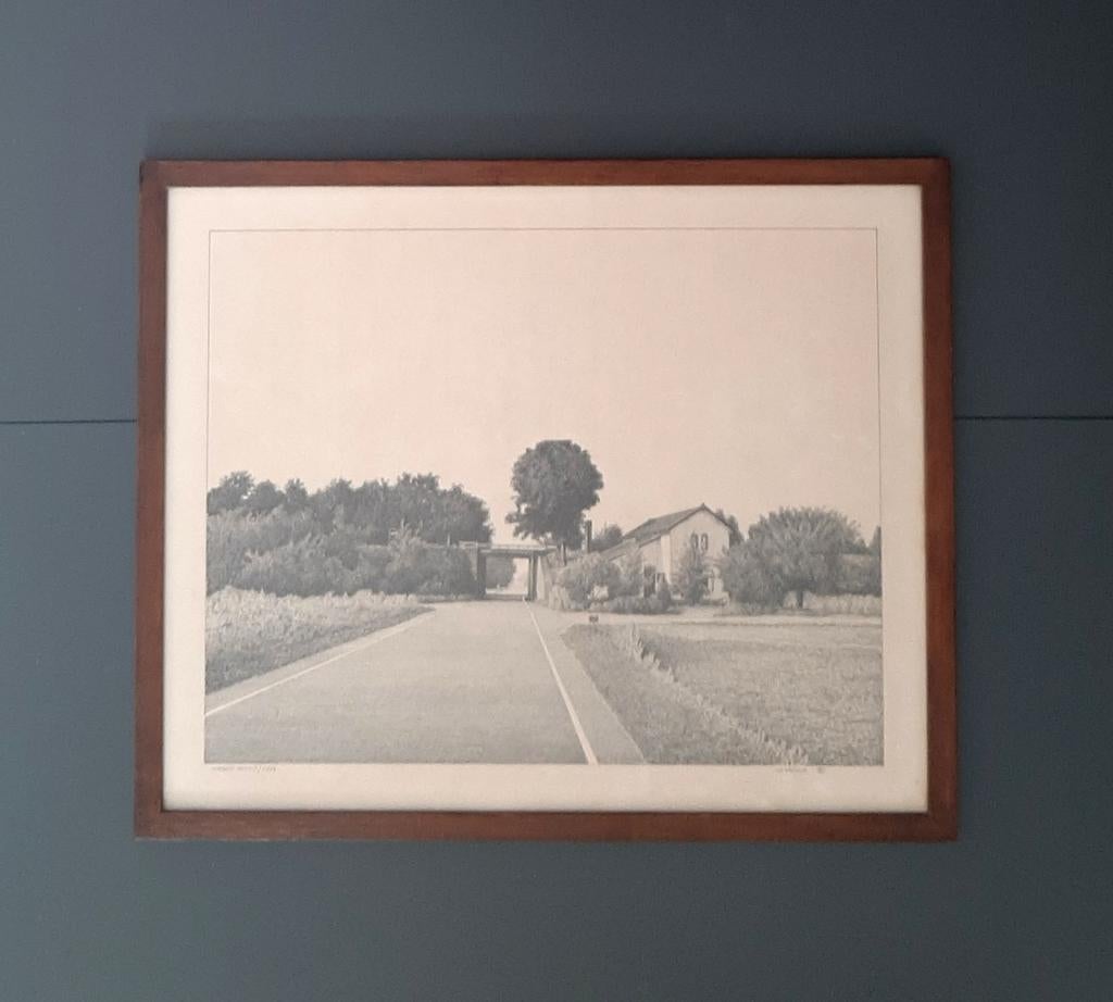 Orginele pentekening landschap Oeffelt/ Haps C. Hajenius, Antiek en Kunst, Ophalen of Verzenden