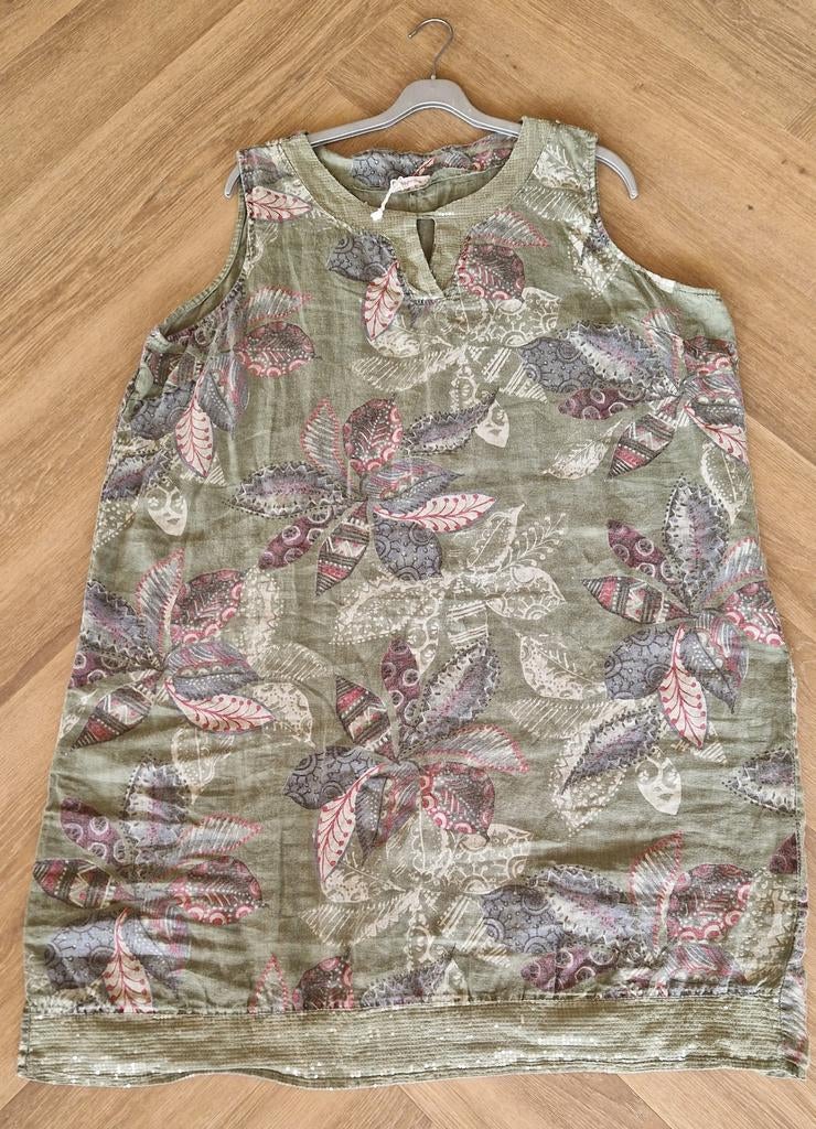 Paprika linnen zomerjurk maat 5 of 52, Blauw, Maat 46/48 (XL) of groter, Ophalen of Verzenden, Zo goed als nieuw